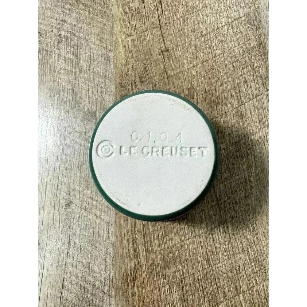 Le Creuset France Dark Green Small Stoneware Ramekin Crème Brûlée Ribbed 01.04 - Picture 5 of 5